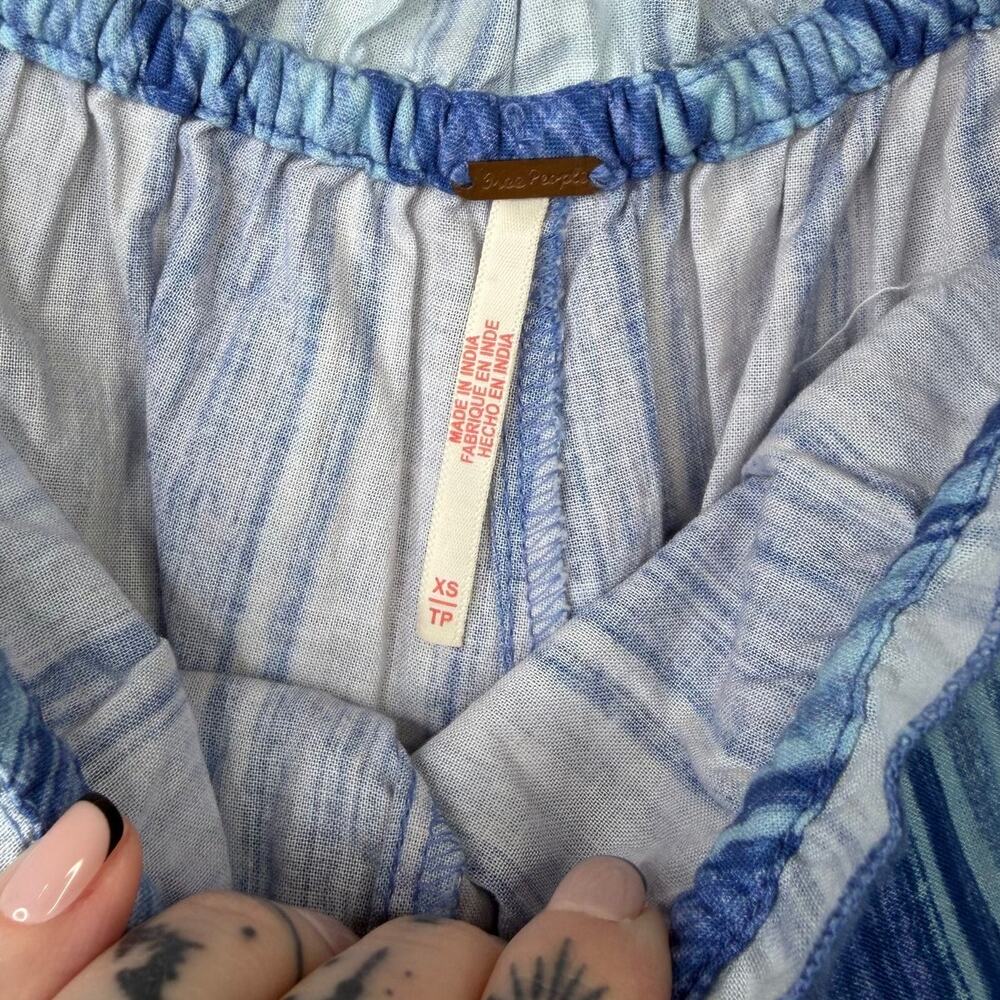 Free People free-est NWOT Waymar Co-Ord Ocean Combo Blue Relaxed Tunic Set XS - Picture 11 of 12
